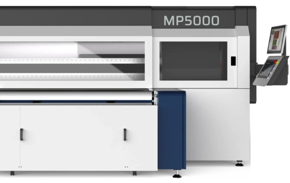 MP5000 printer rear three-quarter view