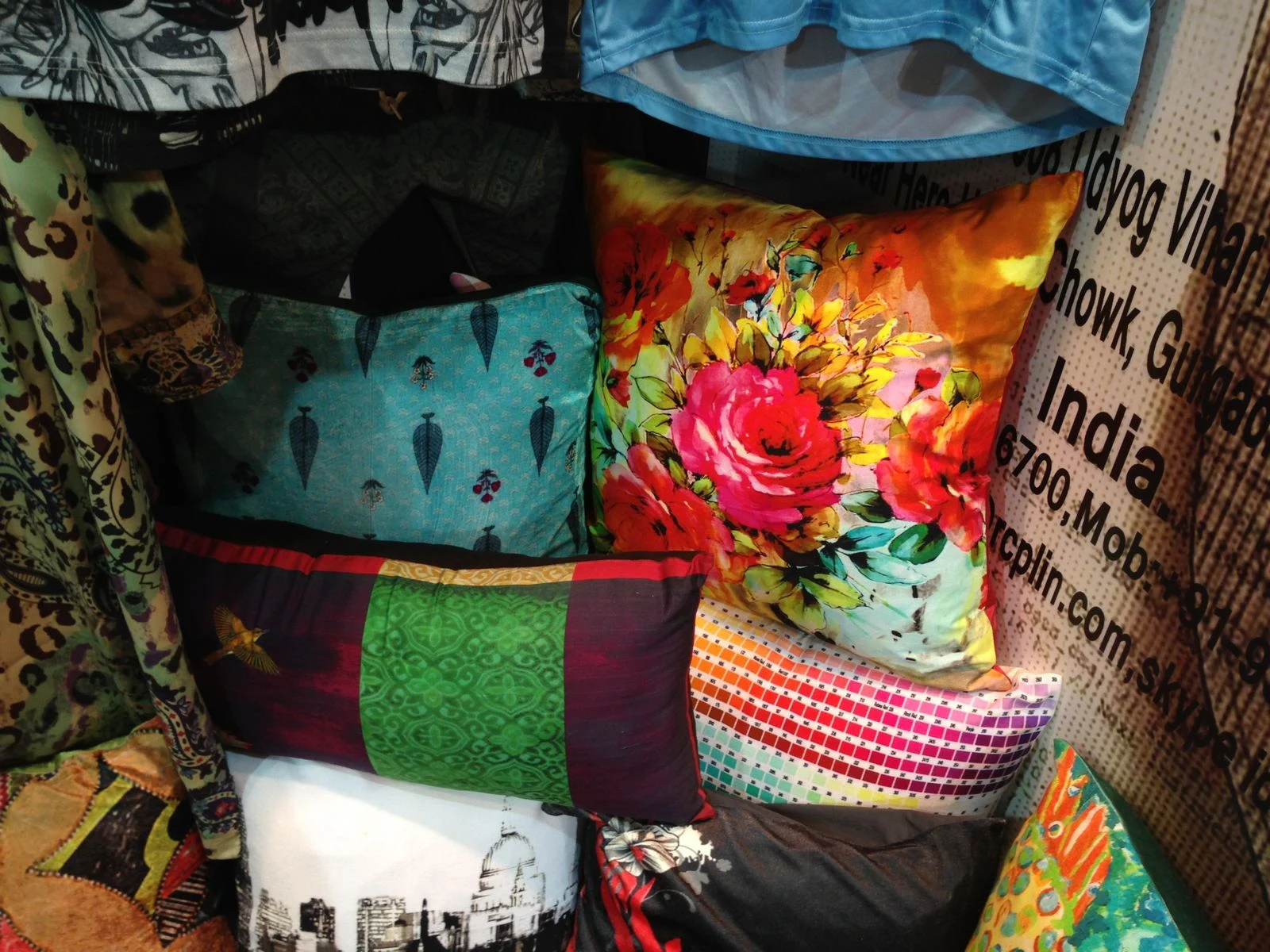 Colourful digitally printed cushions and textile applications